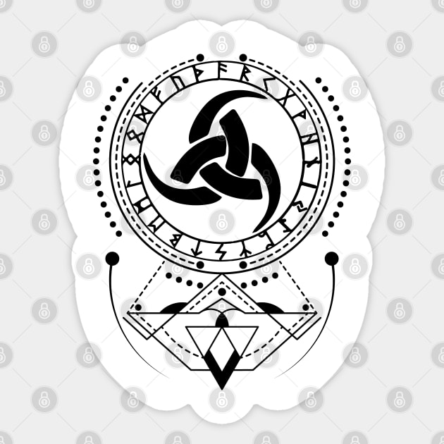 Triple Horn of Odin | Norse Pagan Symbol Sticker by CelestialStudio